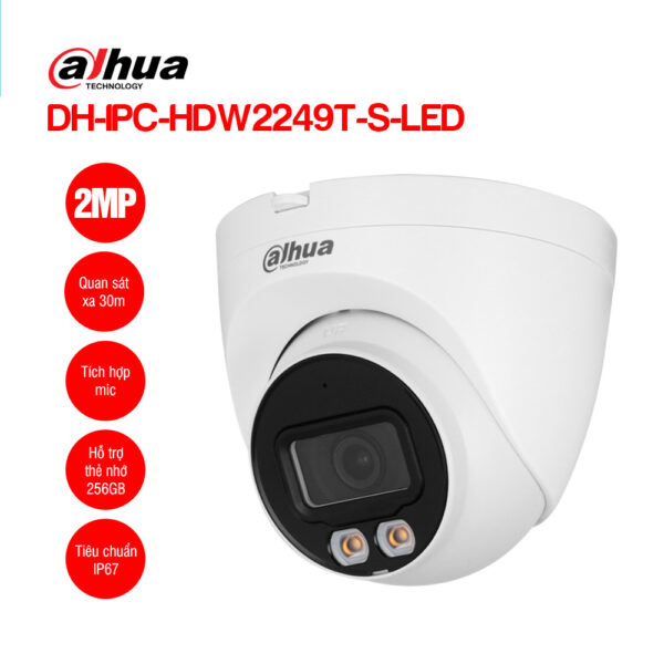 Camera IP 2MP Dome DAHUA DH-IPC-HDW2249T-S-LED