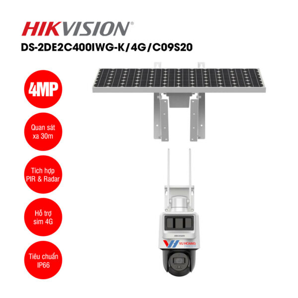 Camera IP PT 4G Hikvision DS-2DE2C400IWG-K/4G/C09S20